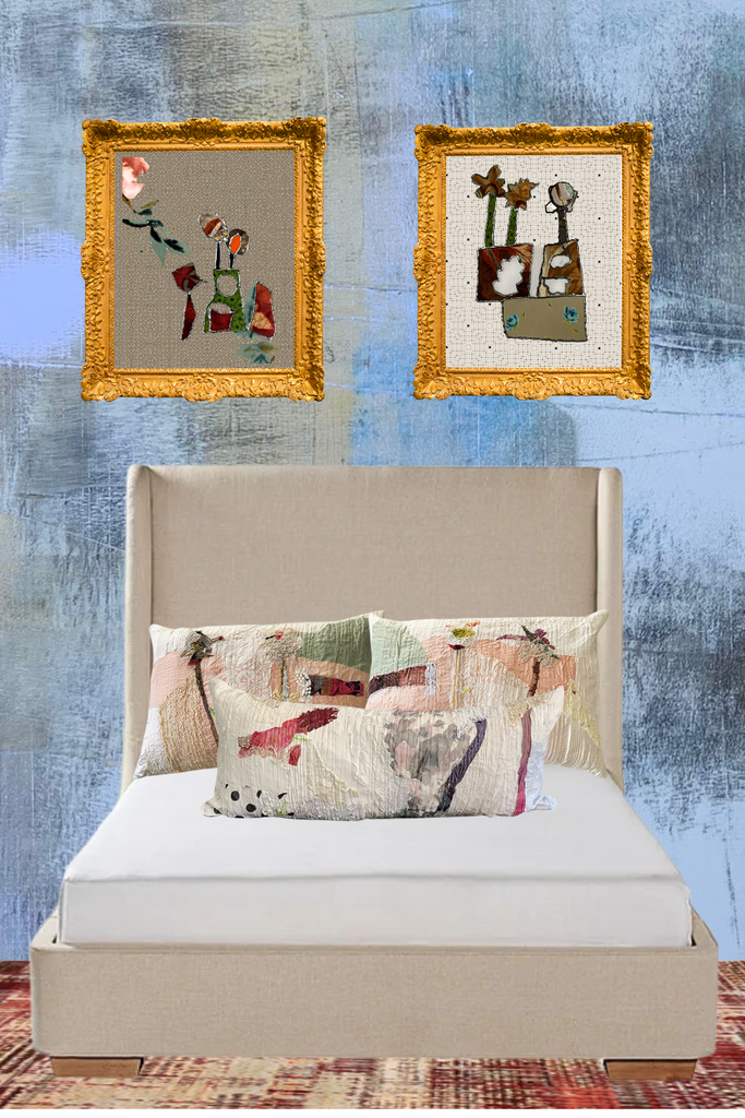 Elevate Your Bedroom with Custom Shelter Beds, Decorative Bed Pillows, and Art Print Decor
