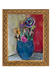 Framed artwork of a vase with flowers on a textured background