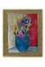 Framed artwork of a vase with flowers on a textured background