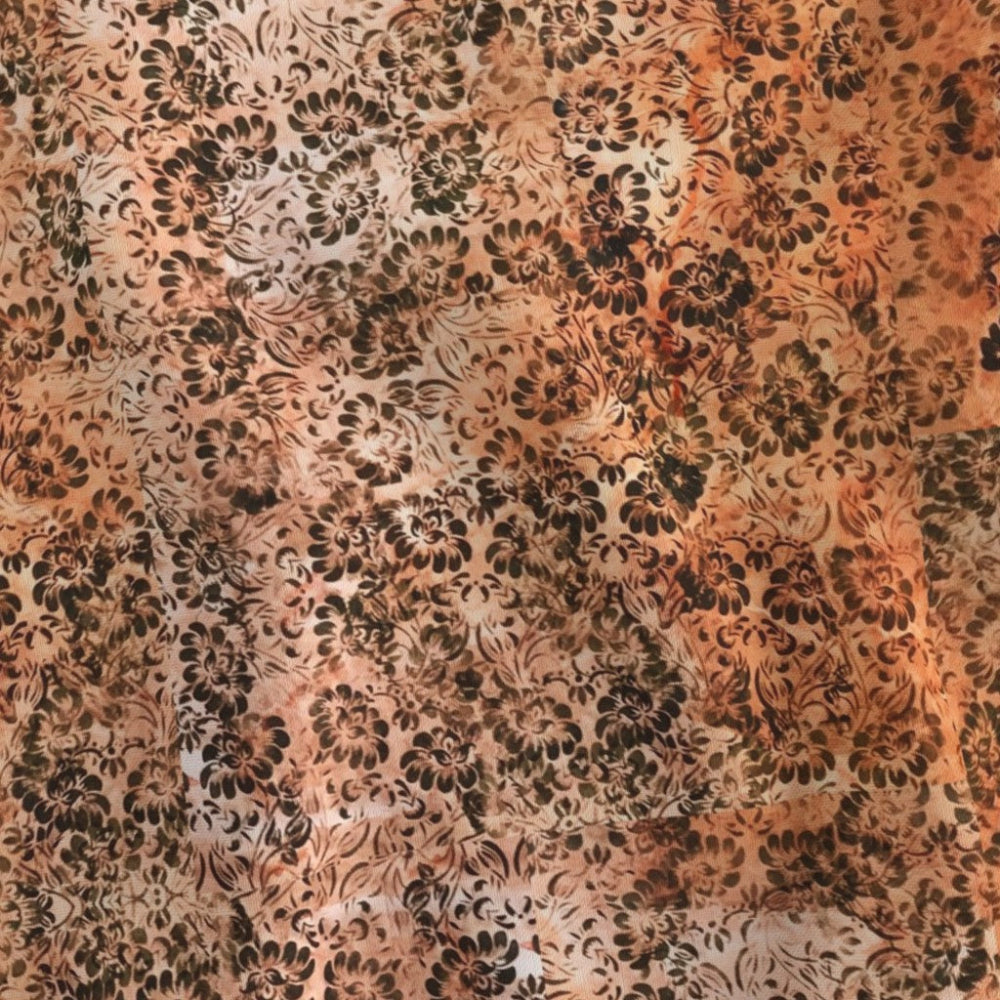 Brown floral patterned fabric