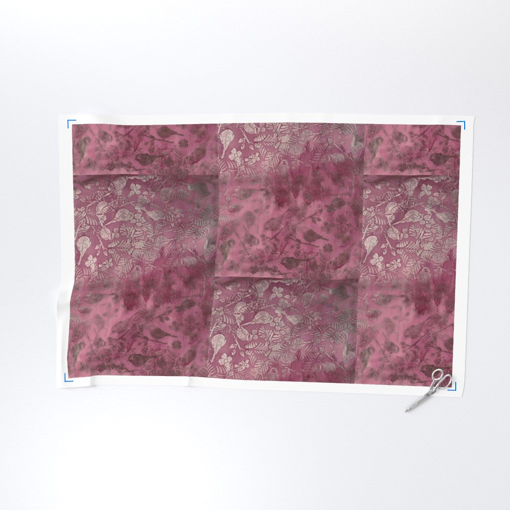 Fabric swatch with floral pattern on a white background