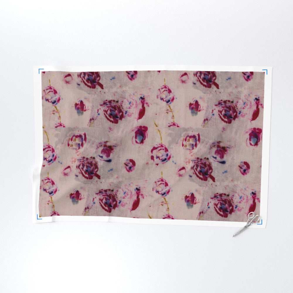 Fabric with floral pattern on a plain background