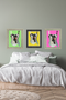 Gallery Wall Above the Bed – Modern Pop Art Set of 3 Prints