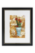 Framed artwork of a vase with flowers on a textured background