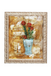 Decorative painting of a vase with flowers in a decorative frame