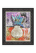 Framed artwork with a vase and abstract design