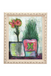 Framed artwork of potted plants with a decorative frame