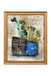 Framed artwork of two vases with plants on a textured background