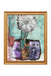 Abstract artwork with a gold frame on a white background