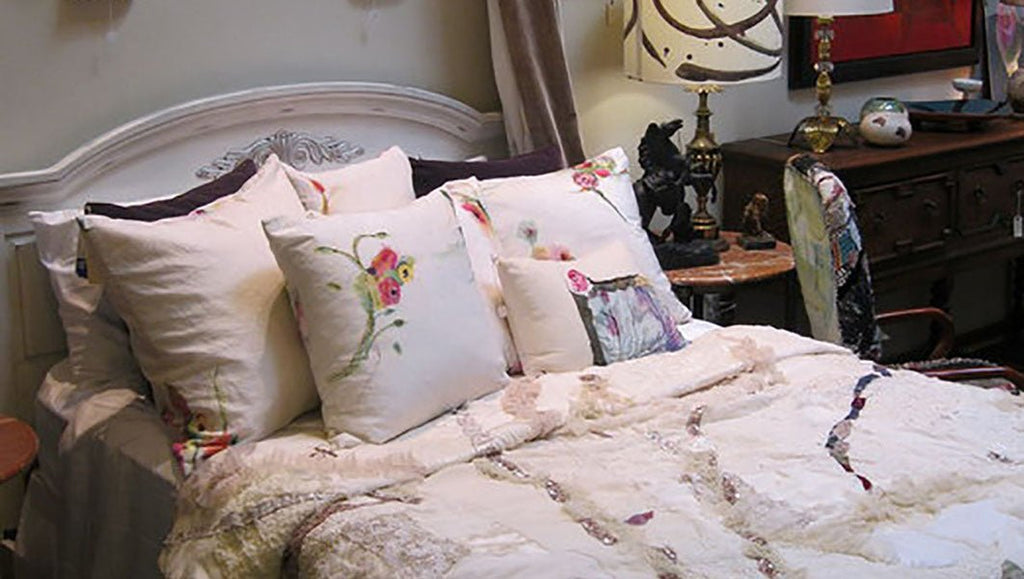 Blue Silk Throw Pillows - Throw Pillows - Sara Palacios Designs