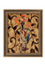 Framed mosaic artwork with floral design on a textured background