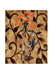 Decorative wall art with orange flowers and brown leaves on a beige background