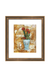 Framed artwork of a vase with flowers on a textured background