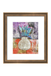 Framed artwork with a vase and abstract design on a white background