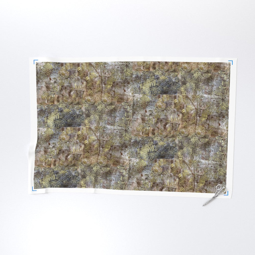 brown gray gold velvet fabric in a white background.