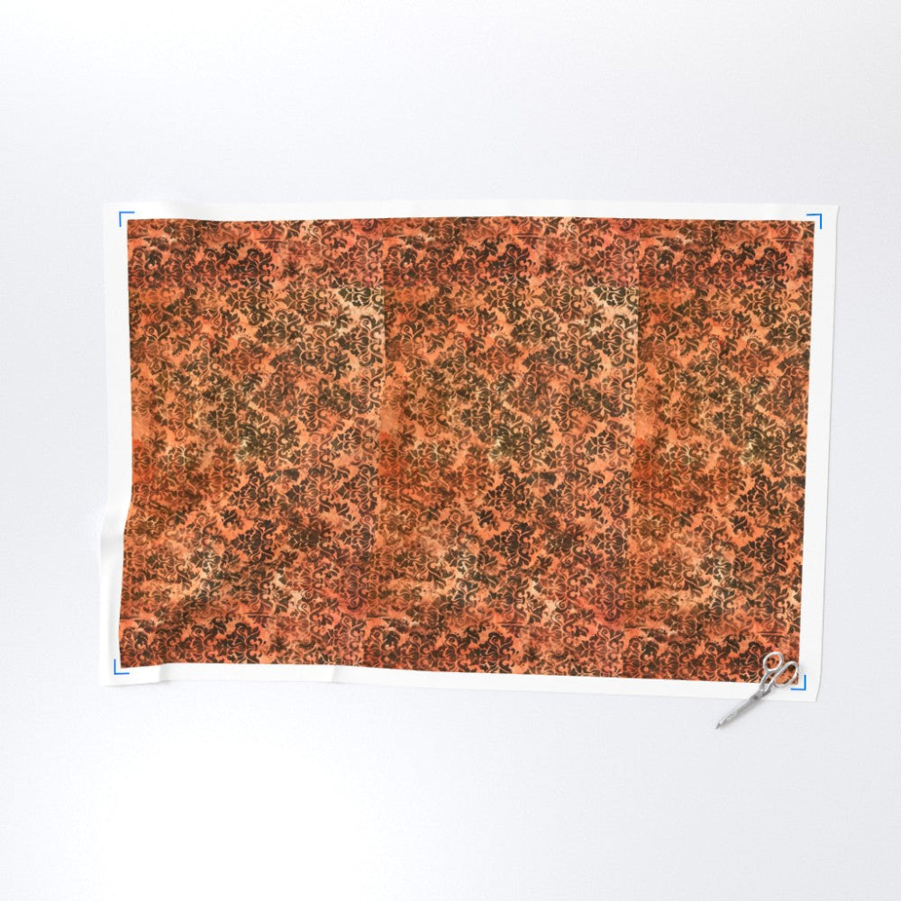 Orange - Brown textured fabric on a white background