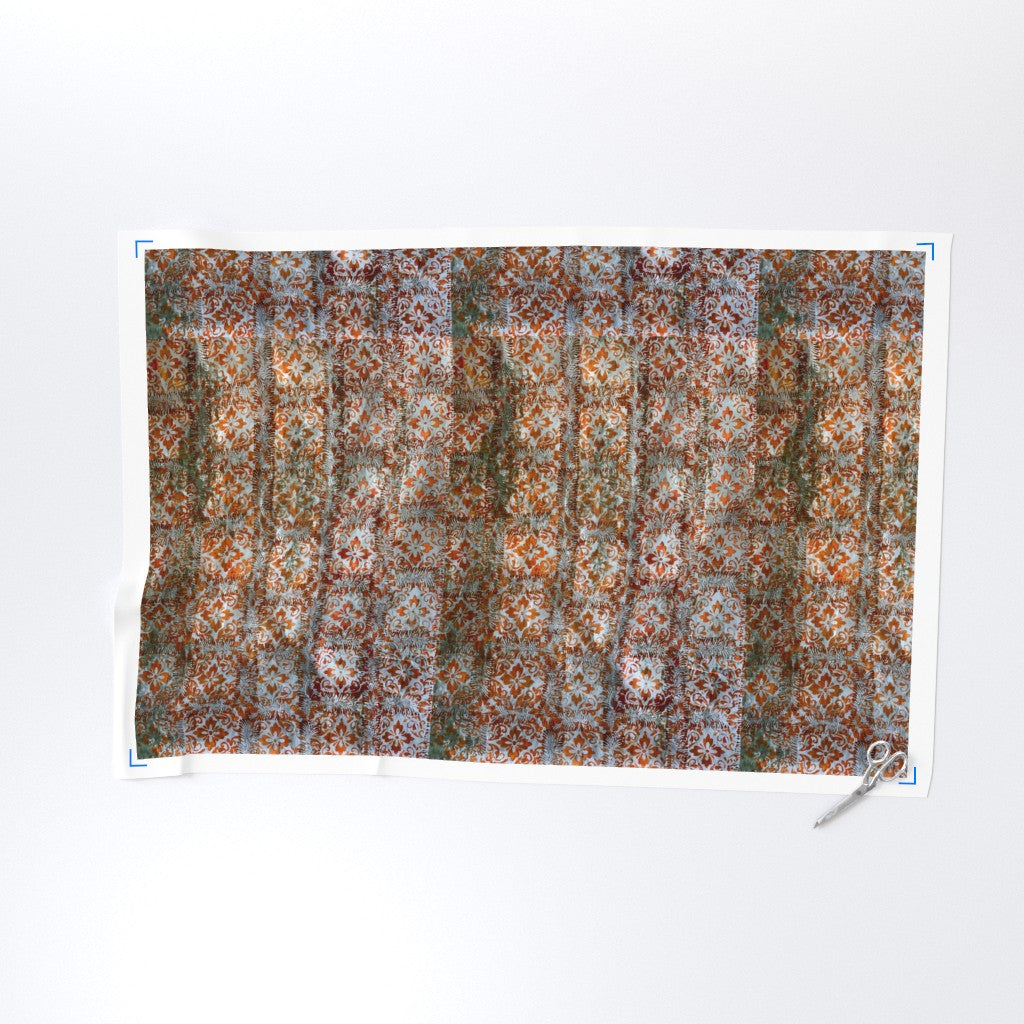 Patterned fabric swatch on a white background