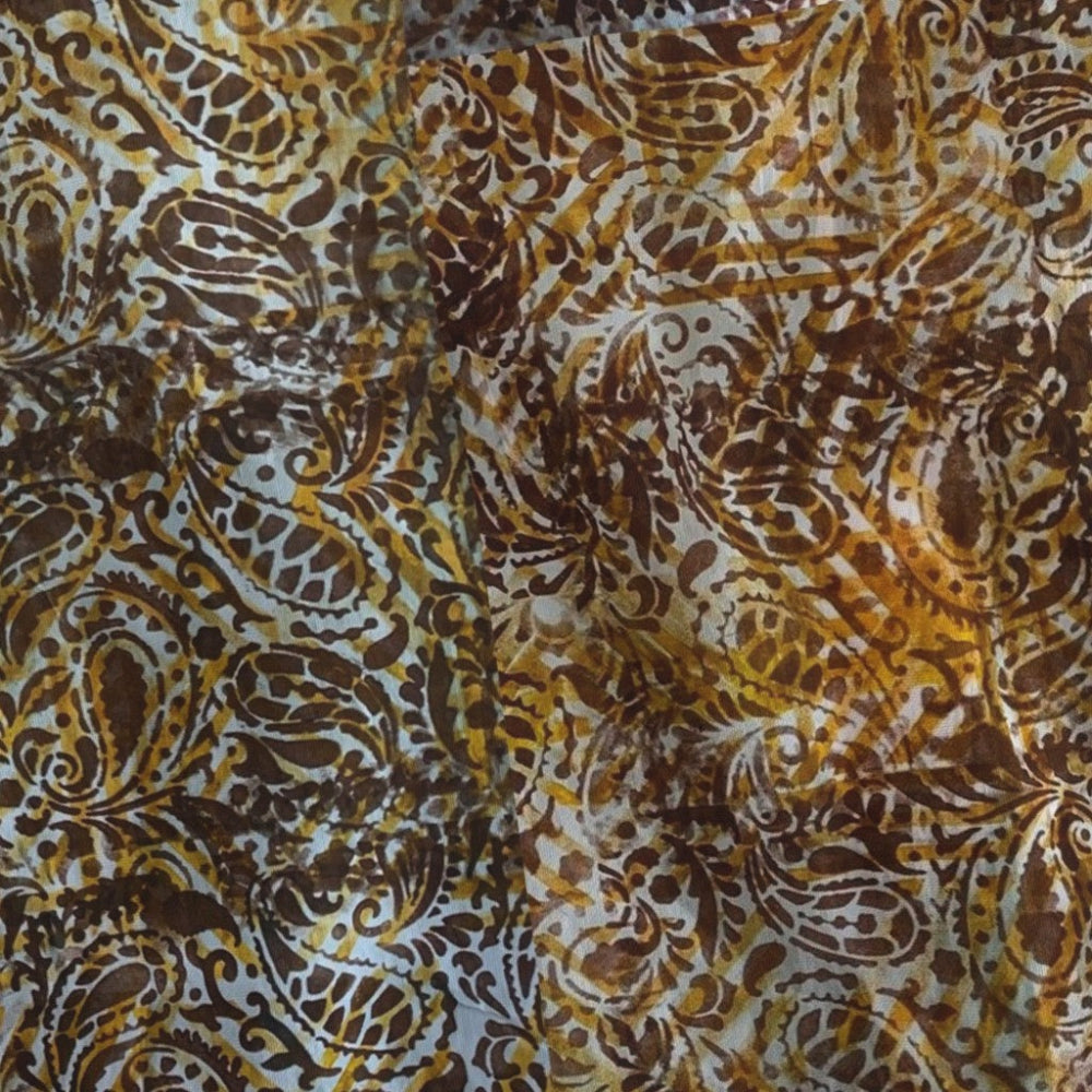 Patterned fabric with brown and gold colors