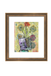 Framed artwork with colorful floral design on a white background