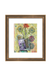 Framed artwork with a colorful floral design on a white background