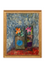 Framed artwork with two vases containing flowers on a textured surface