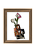 Framed mosaic artwork of flowers on a white background