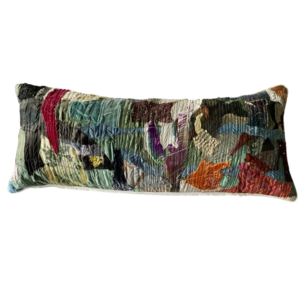 patchwork lumbar pillow multi color