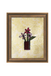 Framed artwork of flowers on a floral background