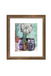 Framed artwork with a dandelion and abstract design on a white background