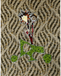 Decorative brooch with floral design on a textured fabric background