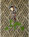 Decorative brooch with floral design on a textured fabric background