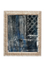 Decorative rug with intricate patterns and a textured border on a white background