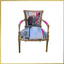Decorative chair with patchwork seat and backrest on a white background