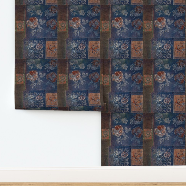 Decorative fabric with floral pattern on a white background