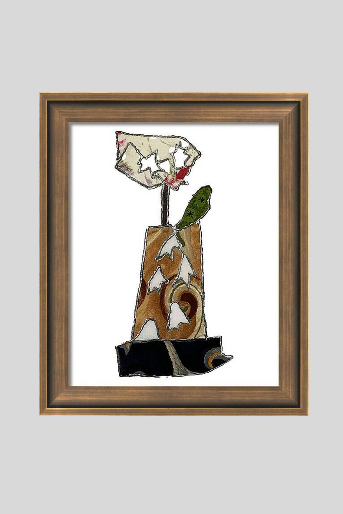 Framed abstract artwork with a white background