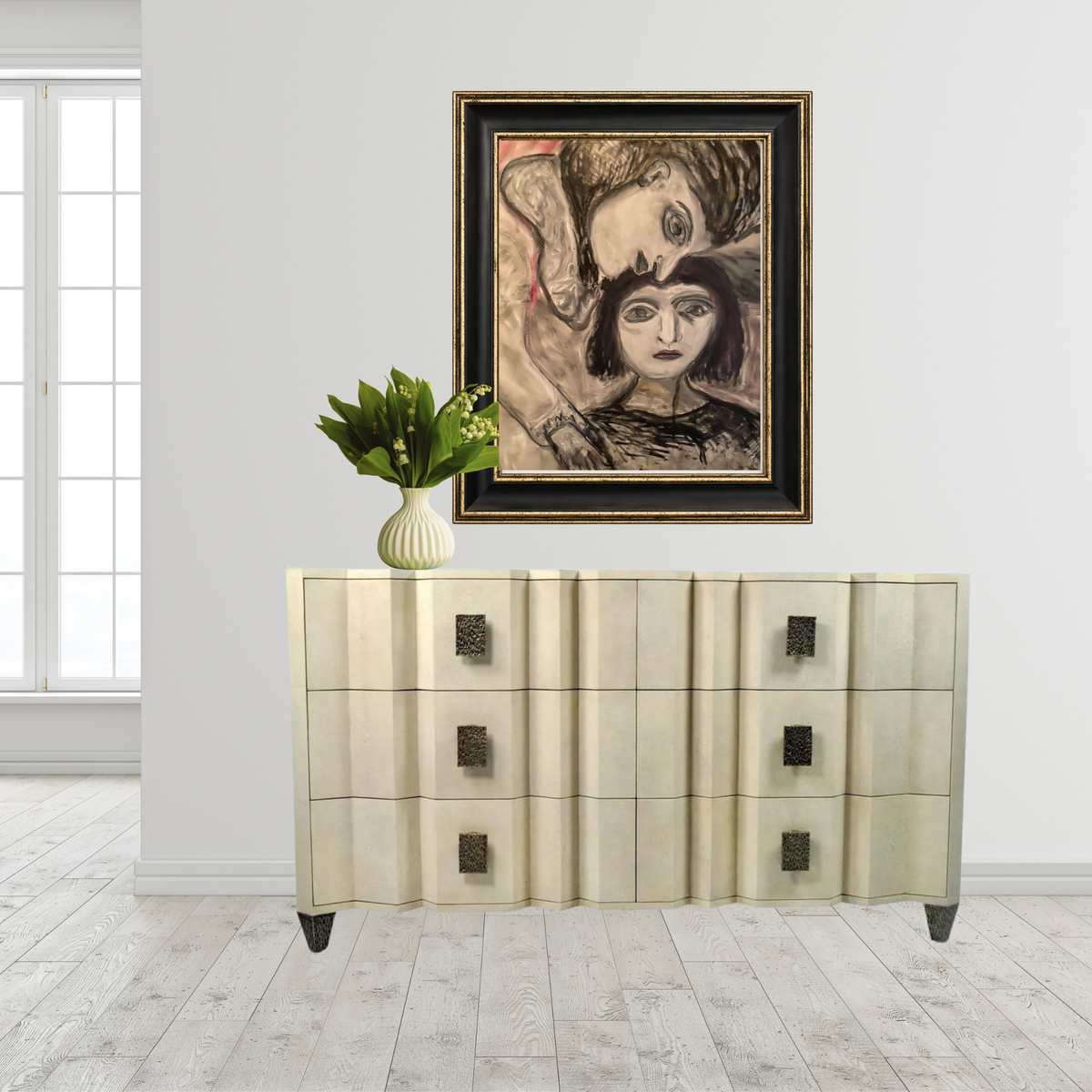 Whispering fine art portrait print by Sara Palacios showcasing museum-grade Giclée printing on premium archival paper.