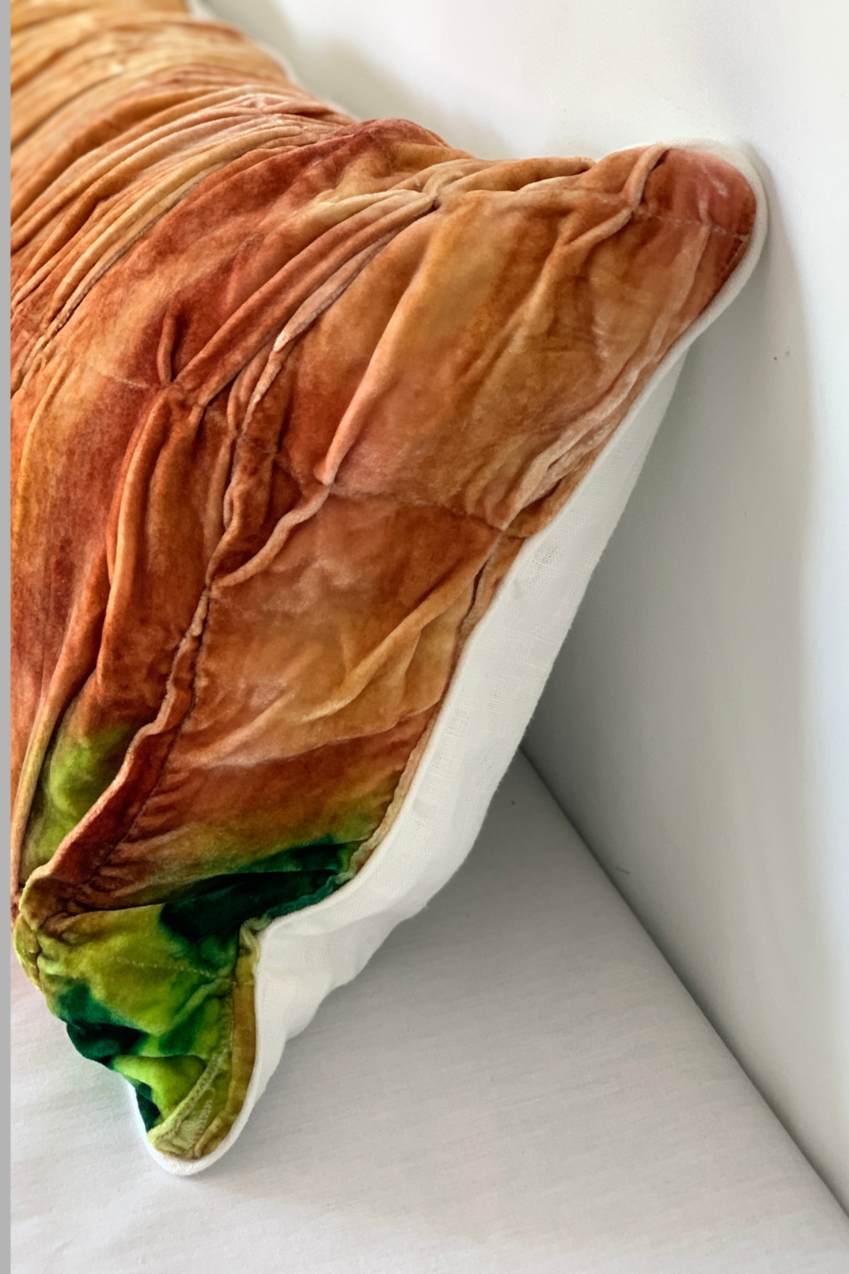  Handmade velvet Witch Hazel lumbar pillow in earth tones, decorative 13x36 accent pillow for bed or sofa.