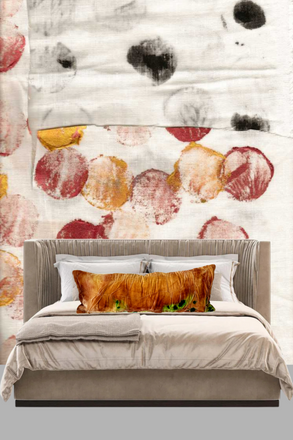  Handmade velvet Witch Hazel lumbar pillow in earth tones, decorative 13x36 accent pillow for bed or sofa.