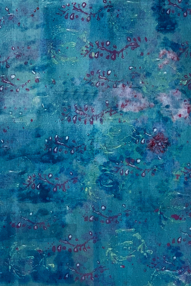 Abstract blue and purple patterned fabric texture