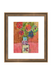 Framed artwork with floral design on a textured background
