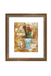 Framed artwork of a vase with flowers on a textured background
