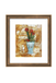 Framed artwork of a vase with flowers on a textured background