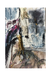 Abstract art piece with a mix of colors and textures on a white background