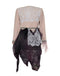 Art print of a one-of-a-kind jacket titled Fleur Jacket, designed by Sara Palacios with lace, textured fabric panels, and hand-embellished details.
