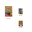 Four different sizes of abstract art prints on a white background
