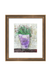 Framed artwork of a purple vase with green plant on a textured background