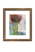 Framed abstract artwork with a brown frame on a white background