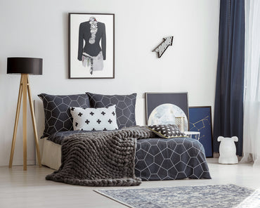 Art print of a couture jacket titled Madeline Jacket, created by Sara Palacios with white floral lace, sheer fabric, and black sequined detailing.