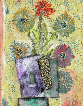 Floral Wall Art Prints No. 19 – Botanical Collage Duo