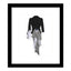 Art print of a one-of-a-kind jacket titled Maryweather Jacket, featuring plaid textile layers, cascading white lace, and couture embellishments by Sara Palacios.
